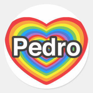 Adesivo Eu amo Pedro. Eu te amo Pedro. Coração