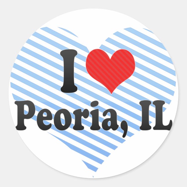 Adesivo Eu Amo Peoria, IL (Frente)