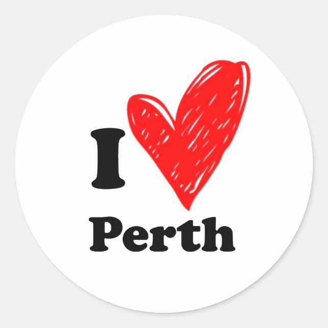 Adesivo Eu Amo Perth (Frente)