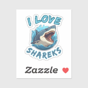Adesivo Eu Amo Pescador de Tubarões