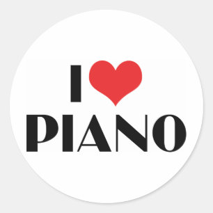 Adesivo Eu Amo Piano