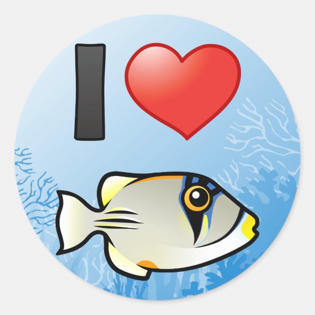 Adesivo Eu Amo Picassofish Árabe (Frente)