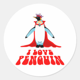 Adesivo Eu Amo Pinguim