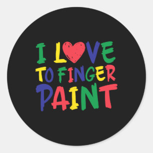 Adesivo Eu Amo Pintar Com Dedos Dizia Engraçado Estou Pint