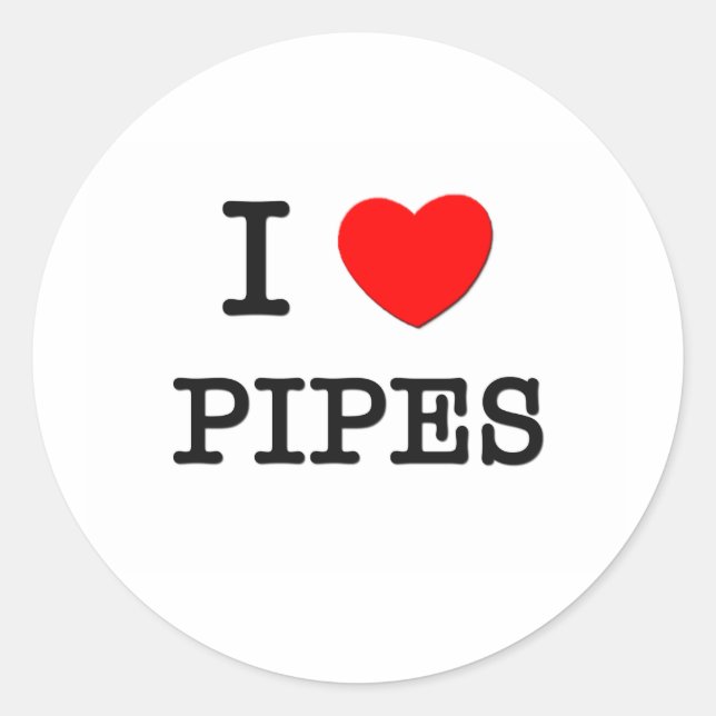 Adesivo Eu Amo Pipes (Frente)