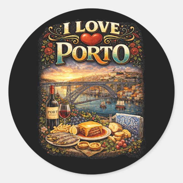 Adesivo Eu Amo Porto (Frente)