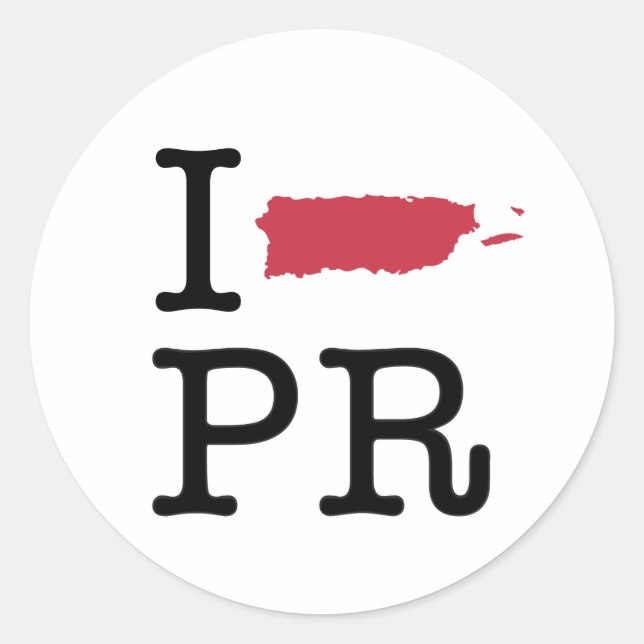 Adesivo Eu amo Porto Rico (Frente)