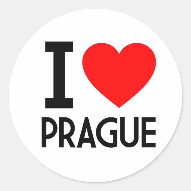 Adesivo Eu Amo Praga (Frente)