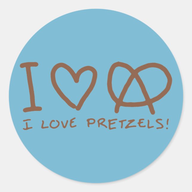 Adesivo Eu Amo Pretzels (Frente)