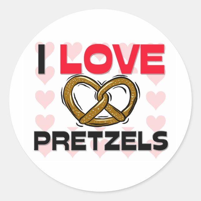 Adesivo Eu Amo Pretzels (Frente)