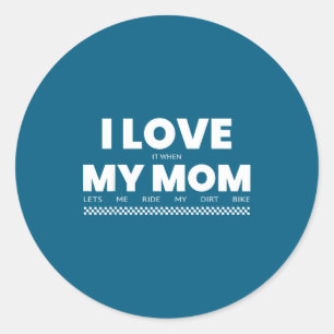 Adesivo Eu Amo Quando a Mamãe Me Deixa Andar de Bicicleta 