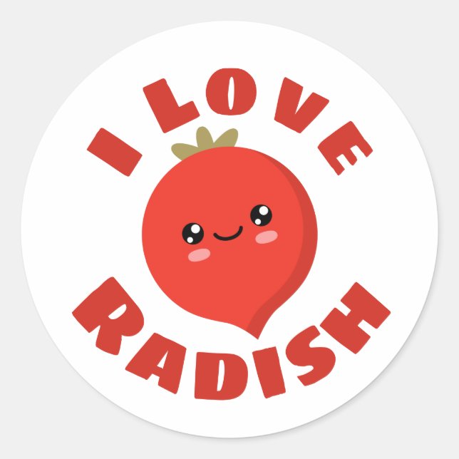 Adesivo Eu amo Radish (Frente)