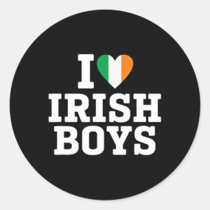 Adesivo Eu Amo Rapazes Irlandeses Bandeira da Irlanda Cora