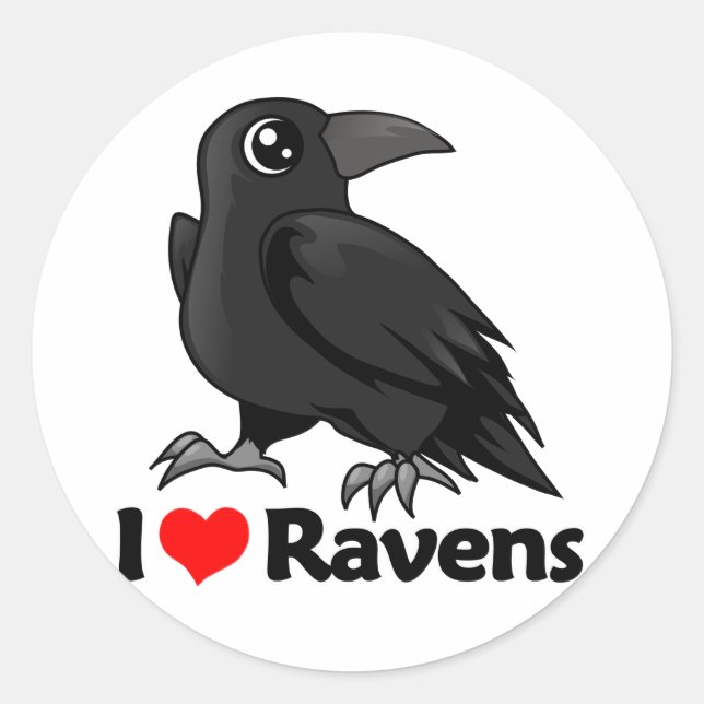 Adesivo Eu Amo Ravens (Frente)