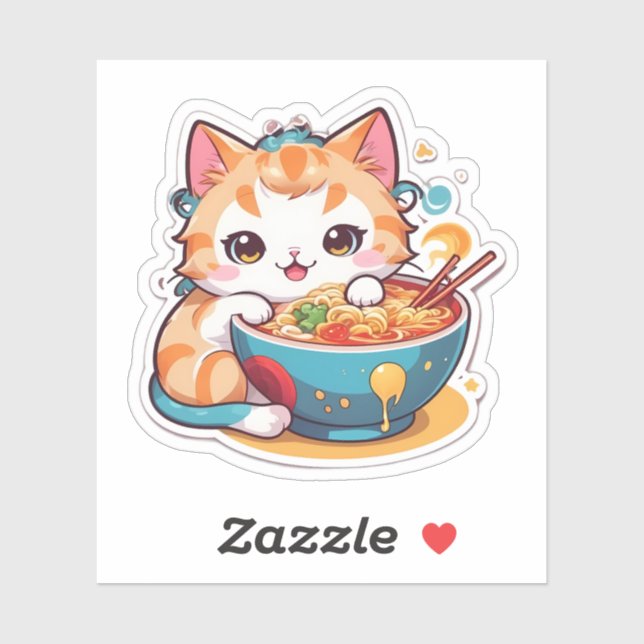 Adesivo Eu Amo Realmente Ramen Kitten (Folha)