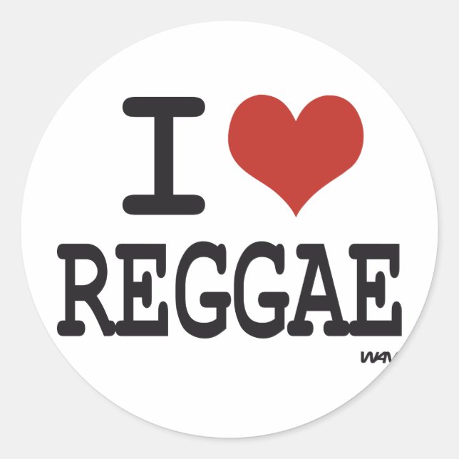 Adesivo Eu amo reggae (Frente)