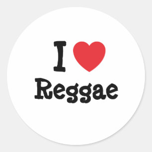 Adesivo Eu amo Reggae coração personalizado