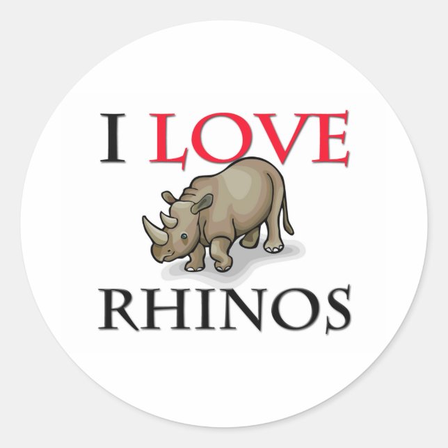 Adesivo Eu Amo Rhinos (Frente)