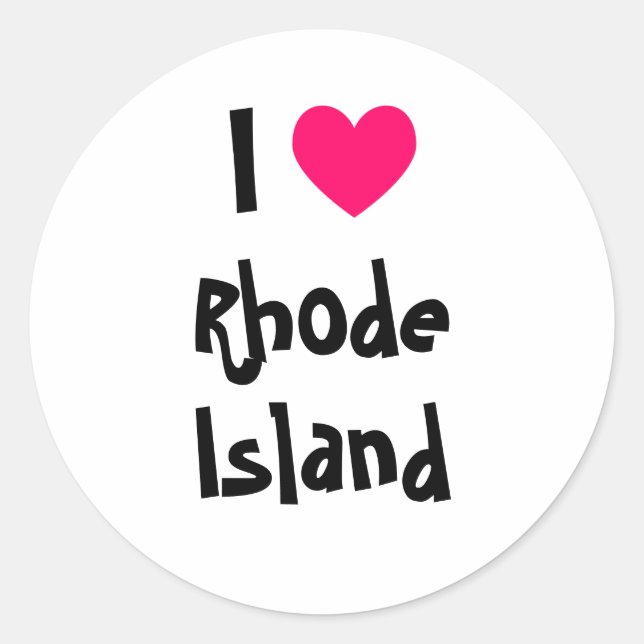 Adesivo Eu Amo Rhode Island (Frente)