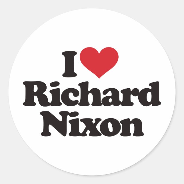 Adesivo Eu Amo Richard Nixon (Frente)