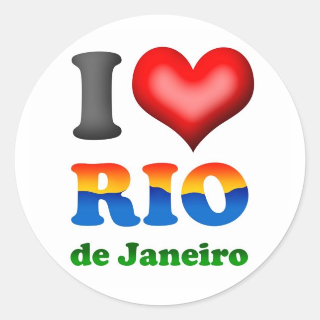 Adesivo Eu Amo Rio de Janeiro, Brasil A Cidade Maravilhosa (Frente)