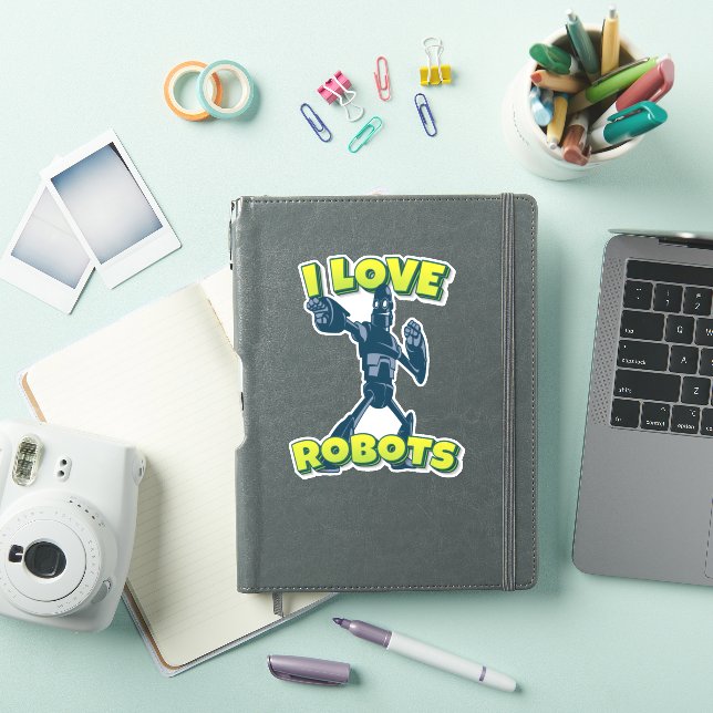 Adesivo Eu amo robôs (Capa para iPad)