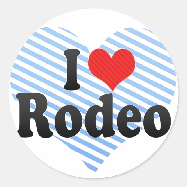 Adesivo Eu Amo Rodeo (Frente)