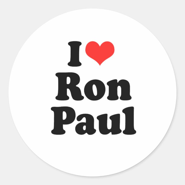 Adesivo Eu Amo Ron Paul (Frente)