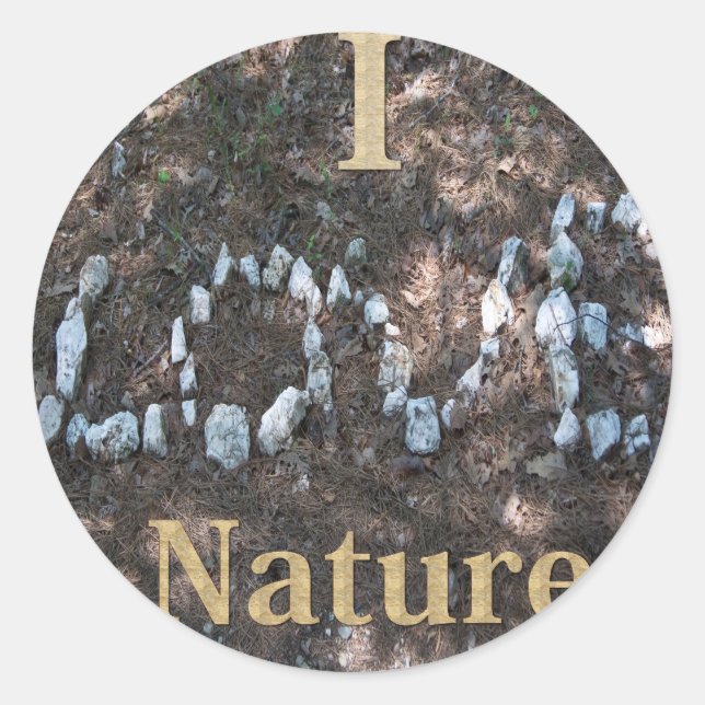 Adesivo Eu Amo Roupas e Presentes da Natureza (Frente)