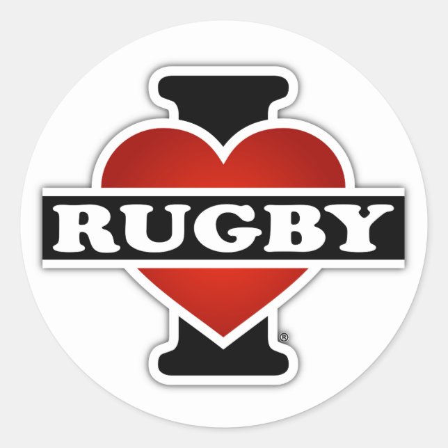 Adesivo Eu Amo Rugby (Frente)