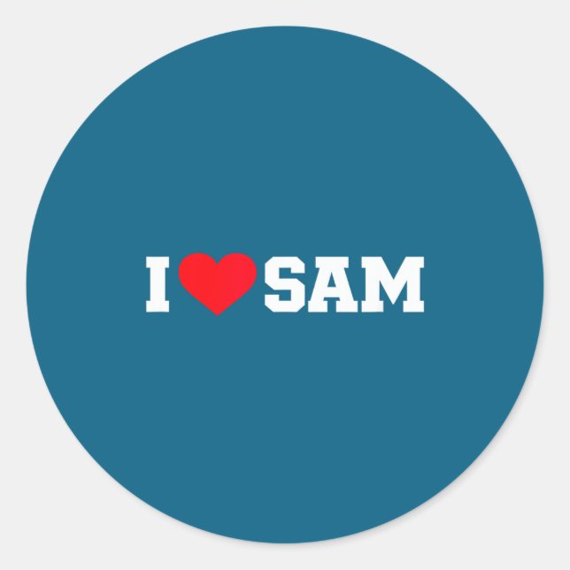 Adesivo Eu amo sam  (Frente)