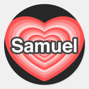 Adesivo Eu amo Samuel. Eu te amo Samuel. Coração