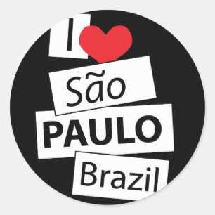 Adesivo Eu amo Sao Paulo Brasil
