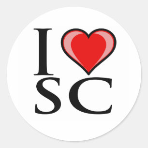 Adesivo Eu amo SC - South Carolina