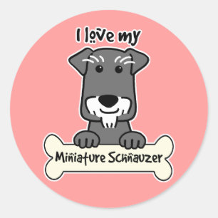 Adesivo Eu amo Schnauzers diminutos