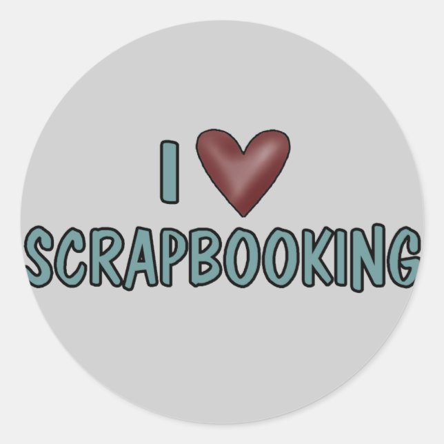 Adesivo Eu amo Scrapbooking (Frente)