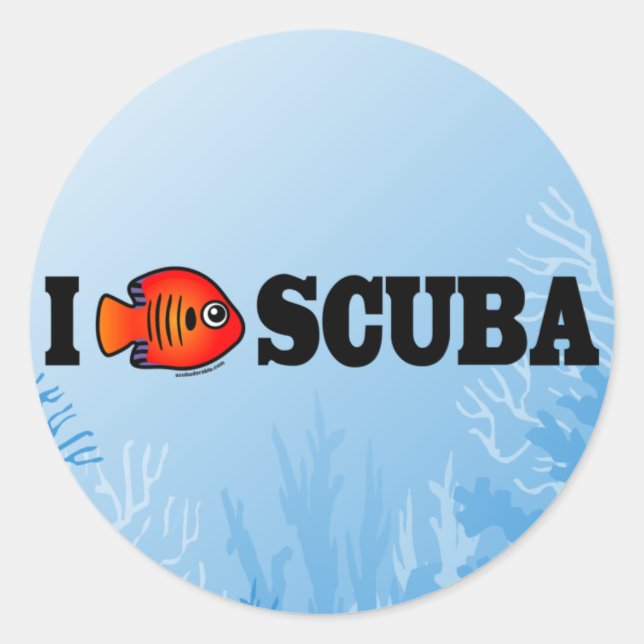 Adesivo Eu Amo Scuba (Frente)