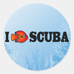 Adesivo Eu Amo Scuba