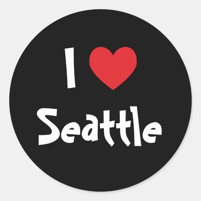 Adesivo Eu Amo Seattle (Frente)