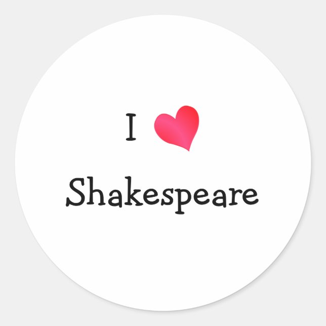 Adesivo Eu Amo Shakespeare (Frente)