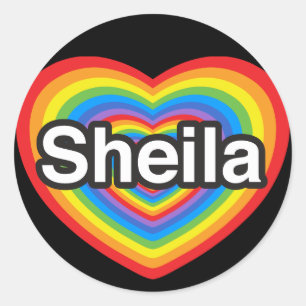 Adesivo Eu amo Sheila. Eu te amo Sheila. Coração
