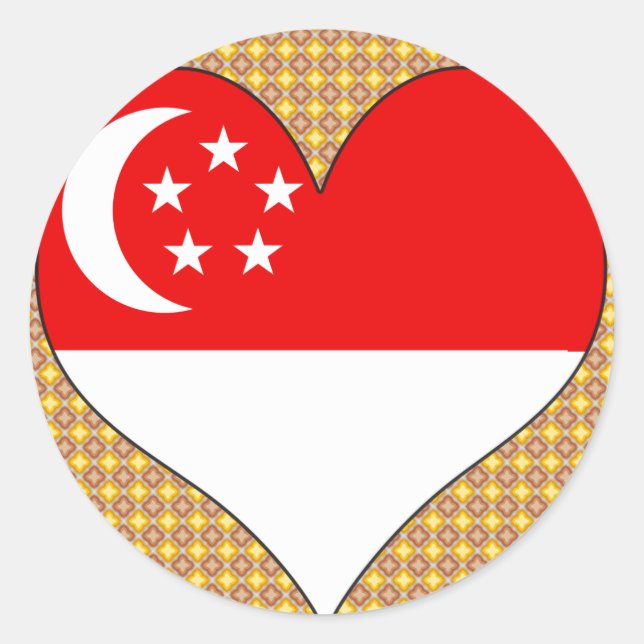 Adesivo Eu amo Singapura (Frente)