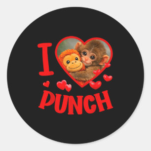 Adesivo Eu amo soco bebê macaco fofo soco