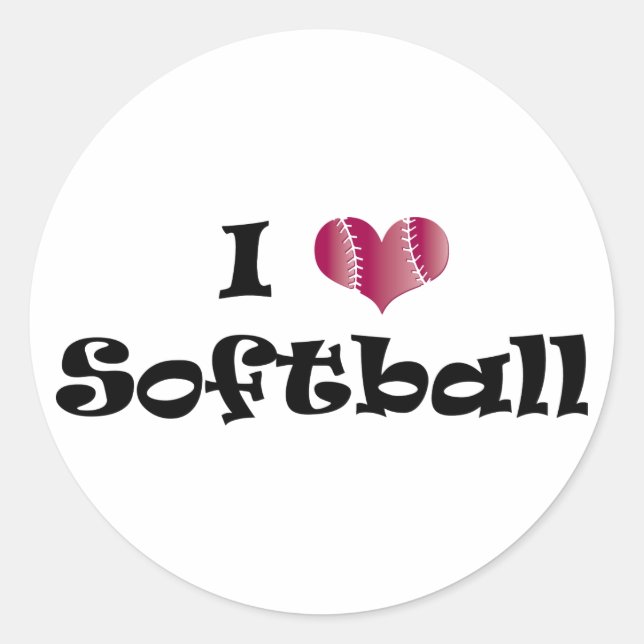 Adesivo Eu amo Softball (Frente)