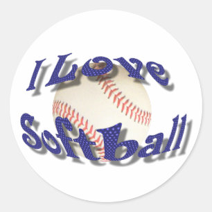 ADESIVO EU AMO SOFTBALL-STICKER