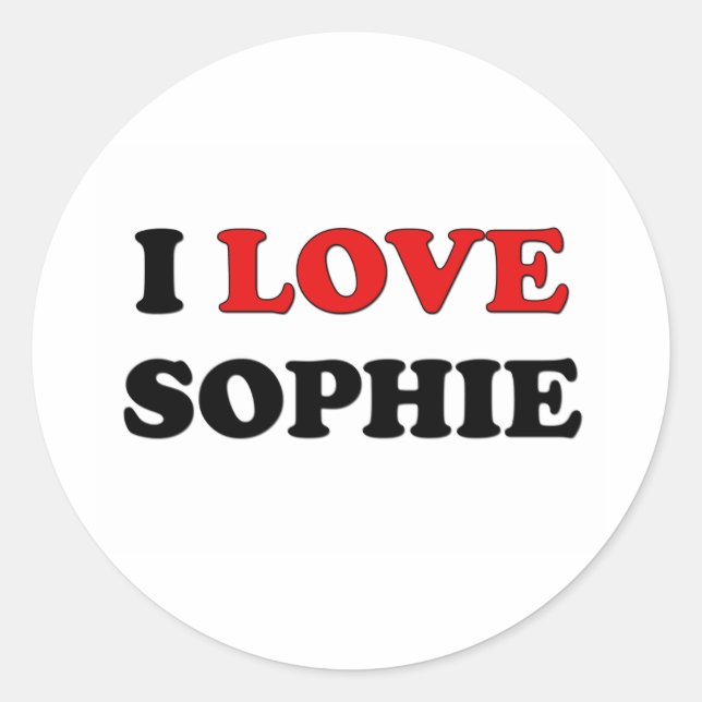 Adesivo Eu Amo Sophie (Frente)