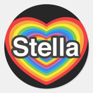 Adesivo Eu amo Stella. Eu te amo Stella. Coração
