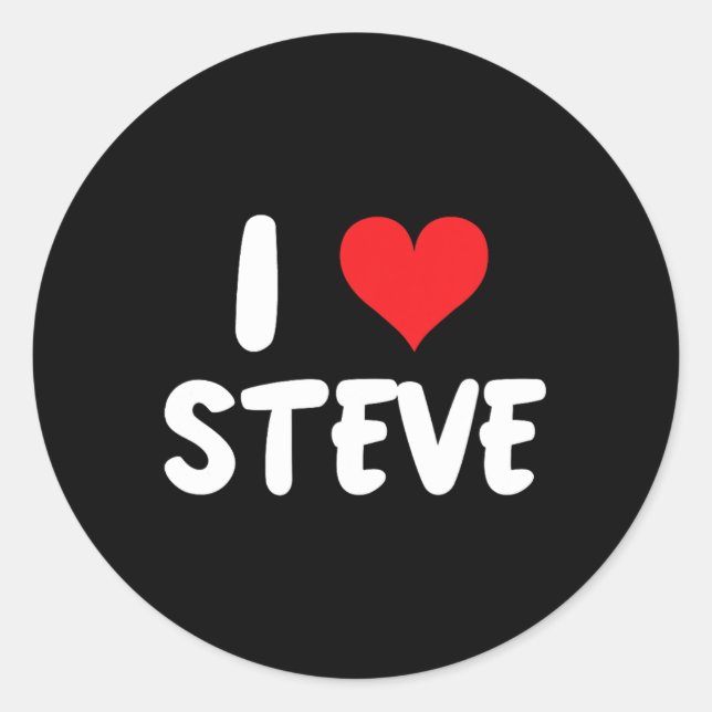 Adesivo Eu Amo Steve - Coração - Nome  (Frente)