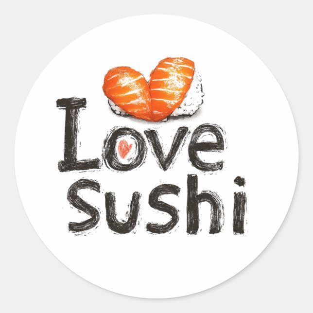Adesivo Eu Amo Sushi (Frente)
