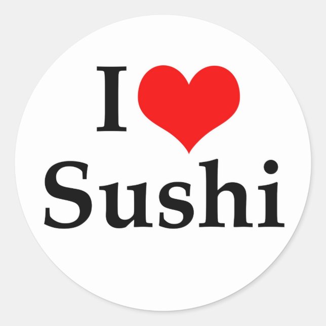 Adesivo Eu Amo Sushi (Frente)